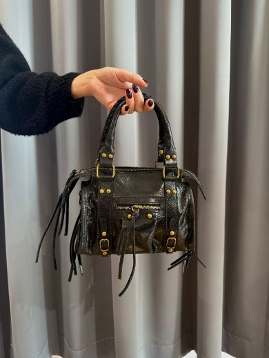 Immagine di BORSA IN PELLE CITY BAG MINI - Disponibile in BLU JEANS, BLU ELETTRICO, BLU SCURO, MARRONE, NERO, FUCSIA, AZZURRO, VERDE, GRIGIO, BORDEAUX, TAUPE, CUOIO, BLU NOTTE, VERDE BOTTIGLIA