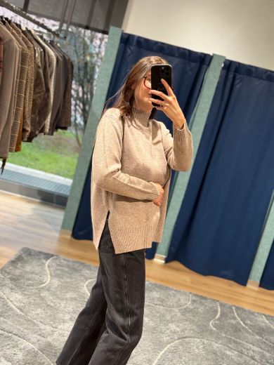 Immagine di MAGLIONE 100% LANA LUPETTO - Disponibile in BEIGE SCURO, MARRONE, BEIGE