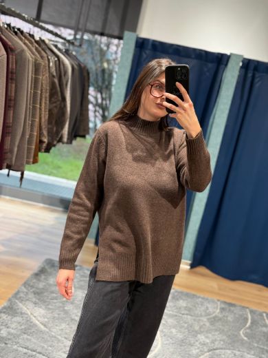 Immagine di MAGLIONE 100% LANA LUPETTO - Disponibile in BEIGE SCURO, MARRONE, BEIGE