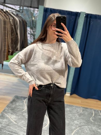 Immagine di MAGLIONE PURA LANA MERINO EXTRAFINE - Disponibile in GRIGIO, BIANCO, BEIGE