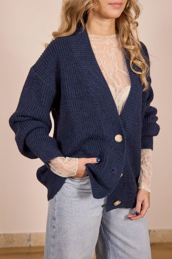Immagine di CARDIGAN OVER - Disponibile in PANNA, BLU, NERO