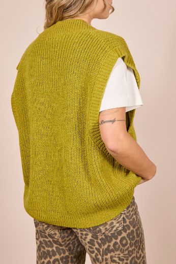 Immagine di GILET MAXI SCOLLO - Disponibile in PANNA, OLIO, BLU