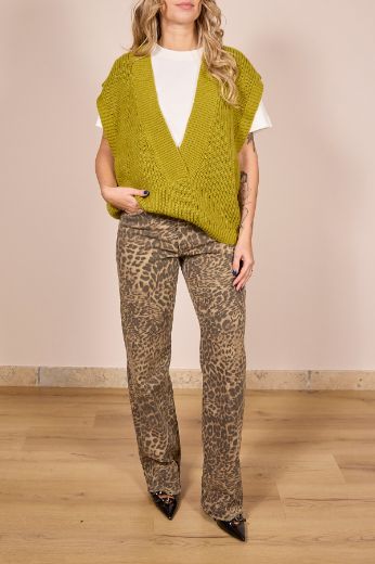 Immagine di GILET MAXI SCOLLO - Disponibile in PANNA, OLIO, BLU