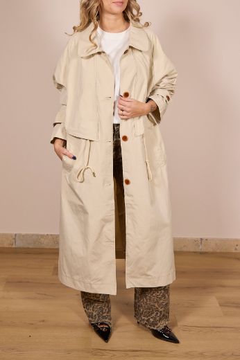 Immagine di TRENCH LUNGO SPORTY - Disponibile in VERDE MILITARE, CORDA