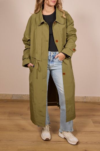 Immagine di TRENCH LUNGO SPORTY - Disponibile in VERDE MILITARE, CORDA