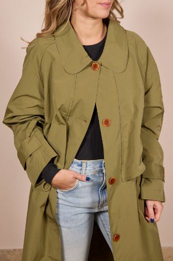 Immagine di TRENCH LUNGO SPORTY - Disponibile in VERDE MILITARE, CORDA