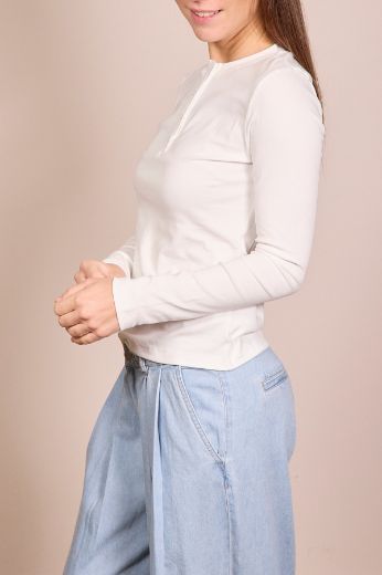 Immagine di MAGLIA MANICA LUNGA BOTTONI - Disponibile in VERDE, ROSA, NERO, MARRONE, BLU, BIANCO