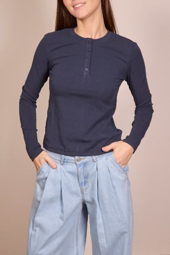 Immagine di MAGLIA MANICA LUNGA BOTTONI - Disponibile in VERDE, ROSA, NERO, MARRONE, BLU, BIANCO