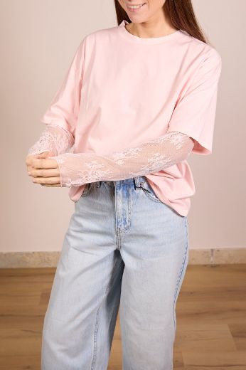Immagine di T-SHIRT MANICA PIZZO