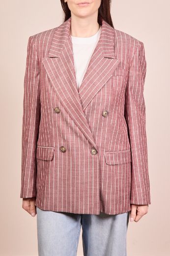 Immagine di BLAZER GESSATO OVER - Disponibile in BLU, BORDEAUX, BEIGE