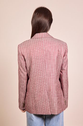 Immagine di BLAZER GESSATO OVER - Disponibile in BLU, BORDEAUX, BEIGE