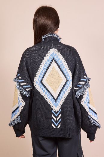 Immagine di CARDIGAN ROMBI - Disponibile in TERRA, BIANCO, BLU
