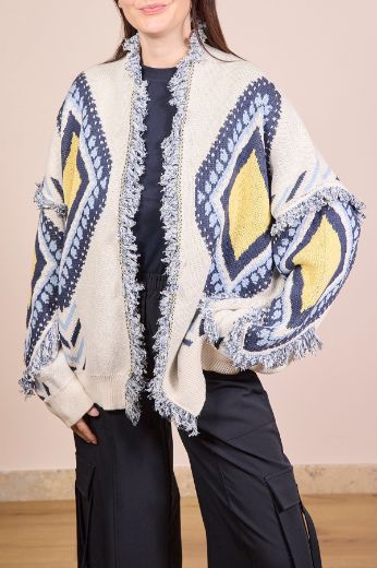 Immagine di CARDIGAN ROMBI - Disponibile in TERRA, BIANCO, BLU
