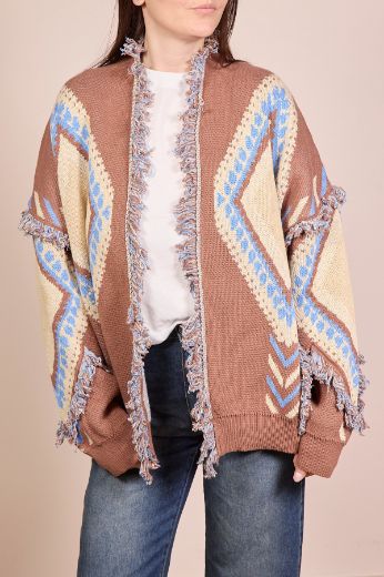 Immagine di CARDIGAN ROMBI - Disponibile in TERRA, BIANCO, BLU