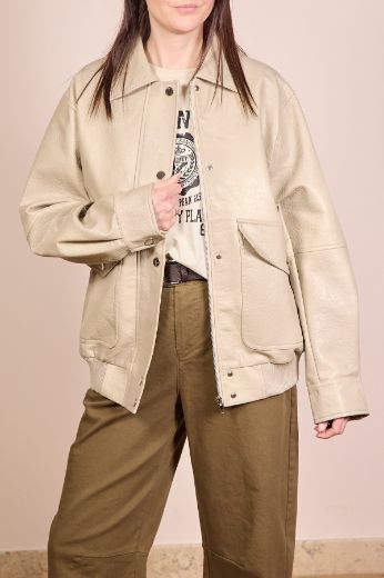 Immagine di CHIODO BOMBER - Disponibile in MARRONE, BEIGE