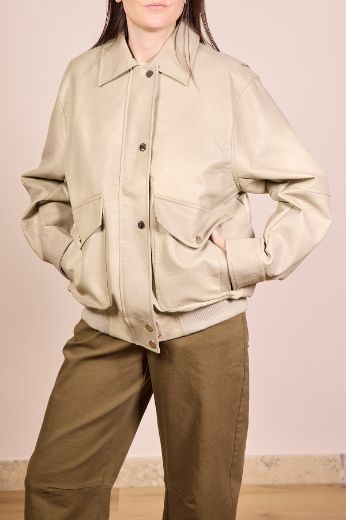 Immagine di CHIODO BOMBER - Disponibile in MARRONE, BEIGE