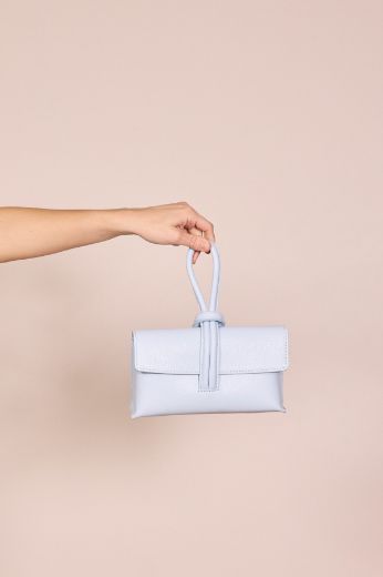 Immagine di BORSA NODO IN PELLE - Disponibile in ROSA, NOCCIOLA, GIALLO, AZZURRO