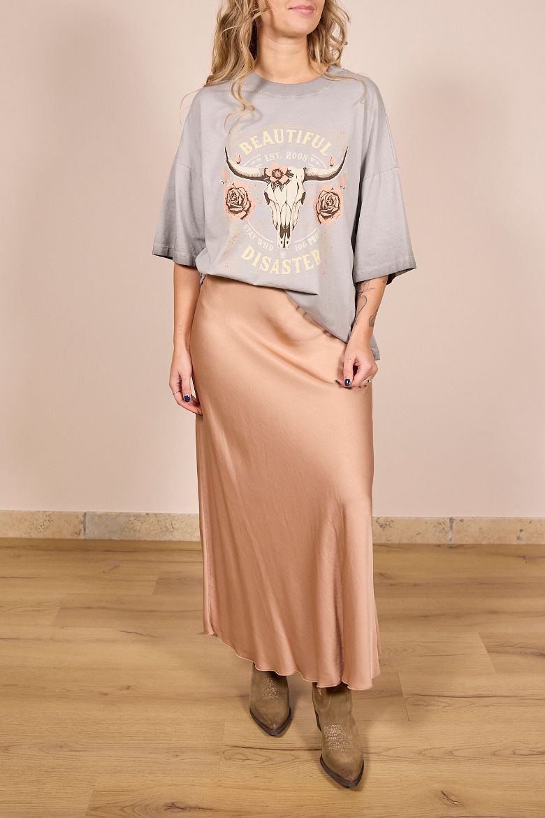 Immagine di GONNA MIDI SATIN - Disponibile in VERDE, BLUSH