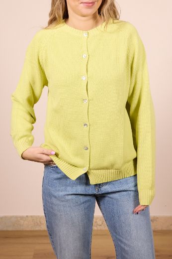 Immagine di CARDIGAN DAISY - Disponibile in AZZURRO, PANNA, LIME, GIALLO, BEIGE, ROSSO, ROSA, BLU, NOCCIOLA, NERO