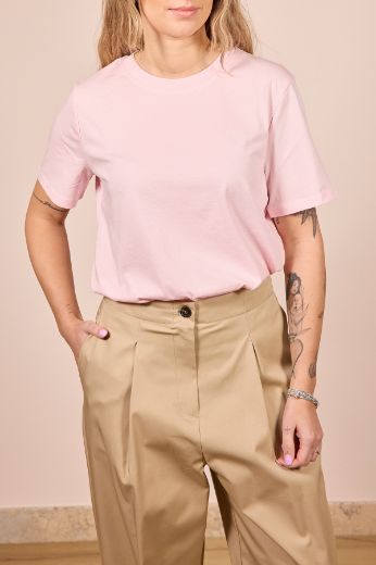 Immagine di T-SHIRT RIA COTONE ORGANICO - Disponibile in BEIGE, BIANCO, ROSA, VERDE, AZZURRO, MARRONE, FUCSIA, NERO, BLU, VERDE BOSCO, VERDE MILITARE, BORDEAUX, GIALLO, ROSSO