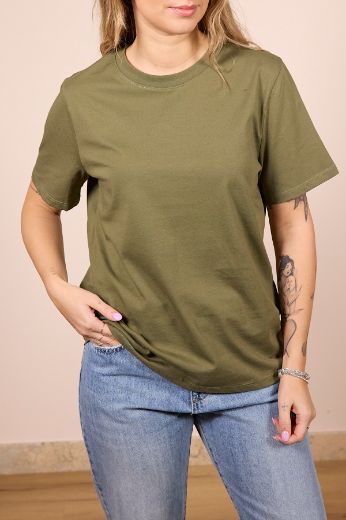 Immagine di T-SHIRT RIA COTONE ORGANICO - Disponibile in BEIGE, BIANCO, ROSA, VERDE, AZZURRO, MARRONE, FUCSIA, NERO, BLU, VERDE BOSCO, VERDE MILITARE, BORDEAUX, GIALLO, ROSSO