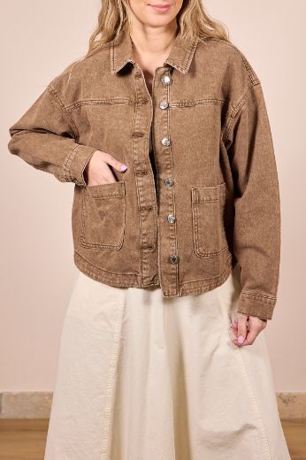 Immagine di GIACCA DENIM JAMIE - Disponibile in MARRONE, AZZURRO