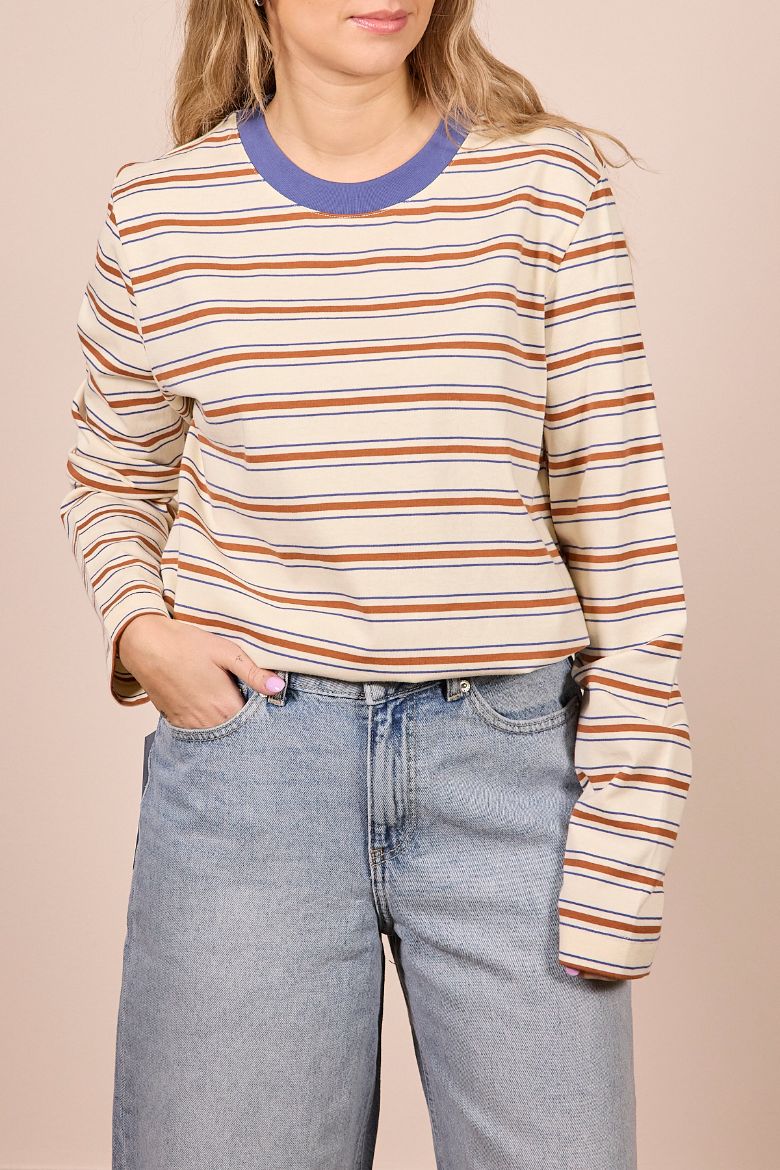 Immagine di MAGLIA RIGHE MANICA LUNGA - Disponibile in CREMA, BLU NOTTE