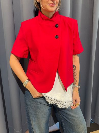 Immagine di GIACCA COREANA MANICA CORTA - Disponibile in ROSSO, ROSA, BLU