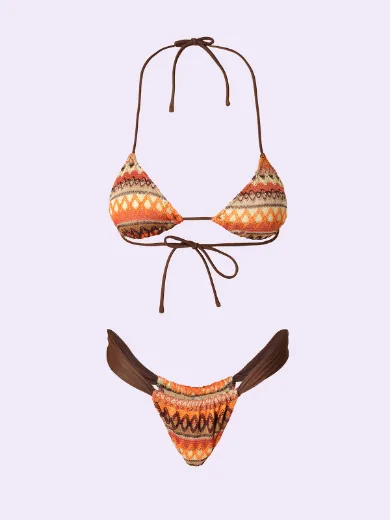 Immagine di BIKINI TRIANGOLO ETHNIC BROWN