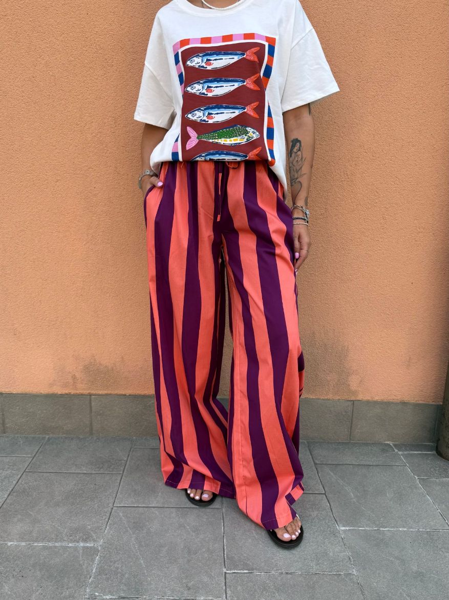 Immagine di PANTALONE STRIPES ARANCIO-VIOLA