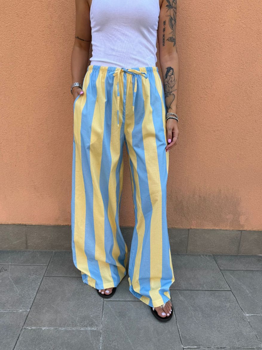 Immagine di PANTALONE STRIPES GIALLO-AZZURRO