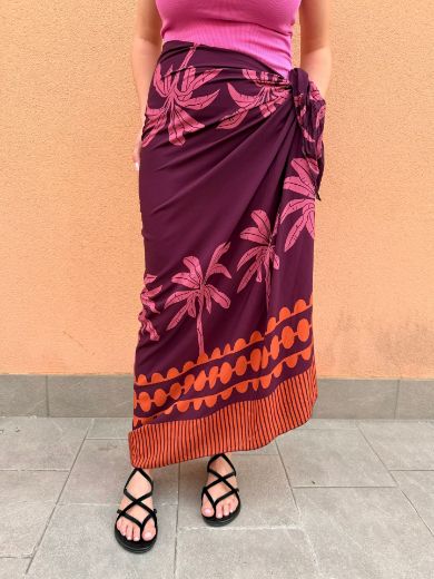 Immagine di GONNA PAREO PURPLE PALMS
