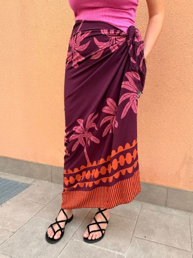 Immagine di GONNA PAREO PURPLE PALMS