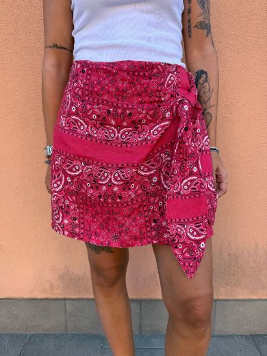 Immagine di MINIGONNA LINO BANDANA