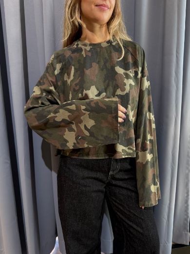 Immagine di T-SHIRT CROP CAMOUFLAGE