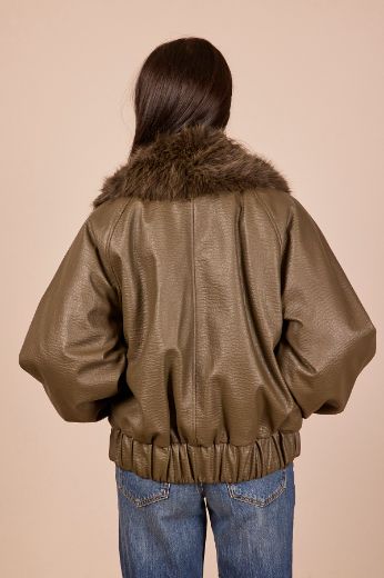 Immagine di BOMBER SIMILPELLE PELLICCIA
